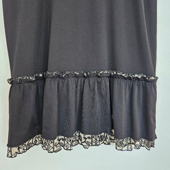 Vintage David Meister Tulip Lace V-Neck '90s Velvet Trim Evening Cocktail Dress - Picture 4 of 11